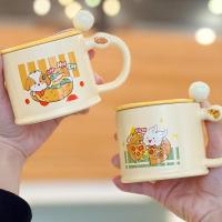 ราคา แก้วลาเต้ แก้วเซรามิค แก้วน้ำน่ารัก ถ้วยเซรามิกแก้วการ์ตูนน่ารักถ้วยน้ําหญิง อิน ถ้วยอาหารพร้อมฝาปิดช้อนนักเรียนสร้างสรรค์ถ้วยครัวเรือน (40275922194)