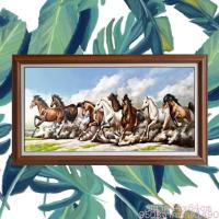 ราคา กรอบรูปกระจกม้า8ตัววิ่งเสริมสิริมงคลฮวงจุ้ยเรียกทรัพย์ของขวัญขึ้นบ้านใหม่คนสำคัญทุกโอกาส(ขนาด44×84cm) (11585112091)