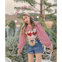 ราคา เซตเซทSetเสื้อกางเกงขาสั้นป้ายOntopเสื้อแขนยาวสก็อตแดง สก้อต สกอตหัวใจกางเกงยีนส์เอวสูงขาสั้นmissagale klosetร้านคุณบุศ (8360662409)