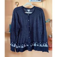 ราคา ส่งต่อ เสื้อคลุมคาร์ดิแกน ไหมพรม แบรนด์ L.L.Bean สีกรมท่า ลายต้นคริสต์มาส กวาง แขนยาว กันหนาว กันแดด มือสอง อก 42-43 (27411804694)