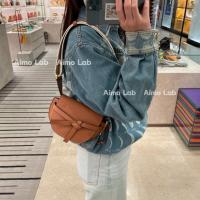 ราคา Aimo Daigou Loewe Gate Dual Mini Soft Cowhide สายสะพายกว้างกระเป๋าอานกระเป๋าสะพายข้างกระเป๋าคาดเอว (41423781071)