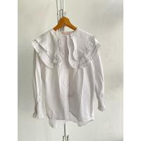 ราคา เสื้อเชิ้ตสีขาว แต่งคอบัวสองชั้น (27467692143)
