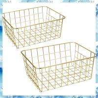 ราคา [ ] ตะกร้าลวด, ตะกร้าลวดสีทอง 2 แพ็ค, ที่เก็บจัดระเบียบงานฝีมือตกแต่งห้องครัว (สีทอง) (29010549223)