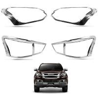 ราคา ชุด ครอบไฟหน้า+ครอบไฟท้าย ครอบไฟ 6ชิ้น สีโครเมียม สำหรับ Isuzu Mu-X ปี 2017-2019 (6046217231)