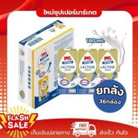 ราคา [ยกลัง 36กล่อง] สีทอง นมไทยเดนมาร์คUHTปราศจากน้ำตาลแลคโตส วิตามินD รสจืด 180มล. (43156257889)