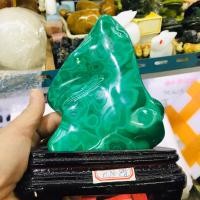 ราคา ✨หินมาลาไคต์สีเขียวพร้อมฐานไม้(Malachite) น้ำหนัก0.6-2.0kgมาลาไคต์ หินเขียว✨ (23320103489)