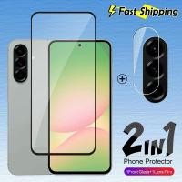 ราคา 2in1 สําหรับ Samsung Galaxy A56 A36 A26 A16 GalaxyA56 GalaxyA36 56 36 5G ป้องกันหน้าจอกระจกนิรภัยลายนิ้วมือปลดล็อคโปร่งใส HD Clear Coverage เลนส์กล้องป้องกันฟิล์ม (27980146650)