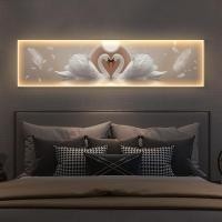 ราคา แบนเนอร์ไฟ LED ภาพประดับห้องนอนแบบโมเดิร์น ออกแบบหรูหรา สร้างบรรยากาศส่องสว่างด้วยลายหงส์ (44269082368)
