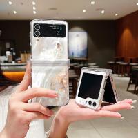 ราคา สําหรับปลอก Samsung Galaxy Z Flip3 Z Flip4 Flip5 ZFlip 6 Gradient Marble PC Hard 3 in 1 ฝาครอบพับ (24686430227)
