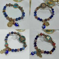 ราคา กำไลข้อมือหินลาพิสคั่นเม็ดโอม&หินมงคลนำโชคร้อยกับลูกปัดเนปาล (22257466056)