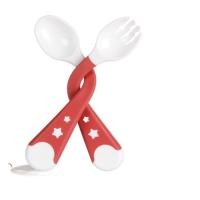 ราคา discount♛Betterway 2Pcs Baby Toddler Soft Bendable Spoon Fork Set Self-Feeding Learning Tableware (14938876761)