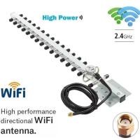 ราคา Yagi Wifi Signal Booster 25dBi Antenna Outdoor Wireless Antenna Directional Booster Amplifier, RG58 Low loss Cable 1.5M (13522373604)