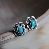 ราคา ต่างหู Bedibohemian Turquoise Stud ดอกไม้ต่างหูเงินโบราณ (29006993760)
