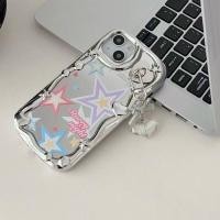 ราคา เคสไอโฟน สีเงิน รูปดาว มีตัวห้อย น่ารัก เกาหลี iPhone case สําหรับ 12 13 14 15 Pro Max (25709508070)