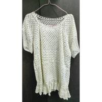 ราคา เสื้อถักโครเชต์สีขาวครีม (22954653144)