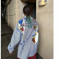 ราคา #เสื้อผ้าสาวอวบ#เสื้อเชิ้ตผู้หญิงไซส์ใหญ่ -คอปก-แขนยาว-ลายทางมัดย้อม-เสื้อเชิ้ตทรงoversize-อก43-59-แฟชั่นสาวอวบอ้วน (19485438802)