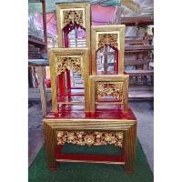 ราคา โต๊ะซัด โต๊ะหมู่บูชางานไม้สักหมู่ 4 หน้า10 โต๊ะหมู่บูชาไม้สักแกะสลักขาหวายปิดทอง โต๊ะหมู่บูชาไม้สัก (42608618721)
