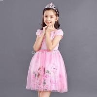 ราคา ชุดเดรสเจ้าหญิงเอลซ่า อันนา เอวปักเลื่อม สีชมพู (2755634550)