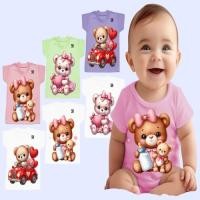 ราคา 1 ชิ้นเด็กวัยหัดเดินเสื้อยืดท็อปส์อายุ 3 - 12 เดือนแขนสั้นชุดสีผู้หญิงผ้าฝ้ายสีขาวหวี 40ส ชุดสาวหมีสีระเหิดพิมพ์ยี่ห้อ จ77 สน หนานุ่มเรียบคุณภาพดูดซับเหงื่อบนเด็กวัยหัดเดิ (49100960660)