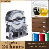 ราคา Yohooo Yohooo เทปฉลากสีดำบนสีขาว 12mm x 8m สำหรับเครื่องพิมพ์ Kingjim Epson LW400/LW600/SR230C/SR230CH/SR530C/SR550C (44650386597)