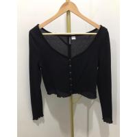 ราคา H&M เสื้อคอวี แขนยาว สีดำ (55750275924)