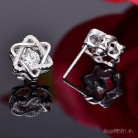 ราคา ต่างหูสไตล์เกาหลี ทำจากเงินSterling 925 ดีไซน์ดาวหกแฉก สำหรับนักเรียนและของขวัญ (45100645955)