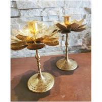 ราคา เชิงเทียนกลีบบัวคู่ ตอกลาย สูง 8 นิ้ว ขนาดกว้างกลีบบัว 5 นิ้วครึ่ง (19371890488)