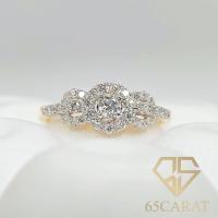 ราคา 65Carat - แหวนHalo เพชรน้ำ100 0.46 กะรัต ดีไซน์เต็มหน้านิ้ว รหัสR89 (25636966799)