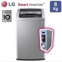 ราคา เครื่องซักผ้าหยอดเหรียญ LG T2108VSPM8 Inverter 8kg. เครื่องซักผ้า (18169891709)