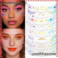 ราคา UOTHHASOME Facical สติกเกอร์, การ์ตูนที่มีสีสันแต่งหน้าแพทช์, ฮาโลวีนกันน้ํา Sparkle รอยสักชั่วคราว Party (43223639445)