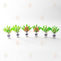 ราคา แจกันดอกบัว สูง 4 นิ้ว ดอกบัวดินปั้นญี่ปุ่น แจกันดอกไม้ (7654687393)