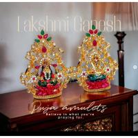 ราคา องค์ ลักษมีคเนศ ประดับเพชร นำเข้าจากอินเดีย พระแม่ลักษมี พระพิฆเนศ งานทองเหลือง **ทำพิธีเรียบร้อย** (25211378218)