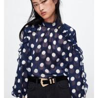 ราคา New with tag Zara chiffon polka dots Size S (2417096295)