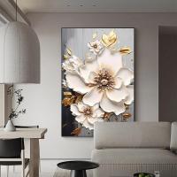 ราคา ภาพวาดผนังดอกโบตั๋นดอกทานตะวันดอกเบญจมาศดอกทานตะวันใบวินเทจห้องนอนตกแต่งบ้านรูปแบบกระจกภาพวาดสีน้ํามัน (43074462820)