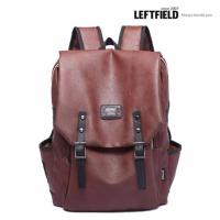 ราคา LEFTFIELD กระเป๋าเป้ สะพายหลัง สไตล์เกาหลี PU Leather (สีน้ำตาล/Brown) (769730687)