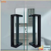 ราคา มือจับประตู เอ็นชโซ ท่อสี่เหลี่ยมทั้งสองด้านที่จับความหนาสแตนเลสทนต่อการสึกหรอมือจับประตูกระจกกันสนิมประตูไม้โลหะประตู (56901253982)