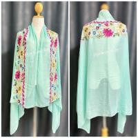 ราคา ผ้าพันคอ ผ้าคลุมไหล่ ปักลายดอกไม้ (25442001104)