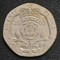 ราคา เหรียญต่างประเทศ อังกฤษ United Kingdom 20 Pence ปี 1998-2007 (คละปี) ผ่านการใช้งาน สภาพสวยๆ #76 (29965093148)