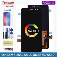 ราคา Super Amoled สําหรับ SAMSUNG GALAXY A8 2018 A530 A530F จอแสดงผล LCD Touch Screen Digitizer Assembly A8 2018 Duos LCD A530F/DS (22273863821)