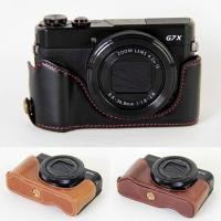 ราคา Genuine Real Leather Half Camera Case Grip for canon PowerShot G7X Mark II (23258446102)