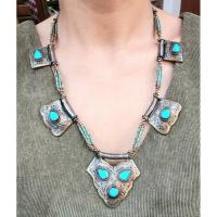 ราคา สร้อยคอหินเทอร์ควอยส์ หินปะการัง สร้อยคอทิเบต เครื่องประดับทิเบต แฮนเมด Nepal Tibetan Turquoise, Coral Beads Necklace (2349131500)