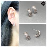 ราคา ต่างหูเพชร CZ เพชรไขว้ งานเพชรละเอียด (4587814014)