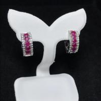 ราคา ต่างหูพลอยทับทิมพม่าเผาเก่า (3608588295)