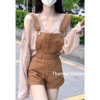 ราคา ชุดเอี๊ยมยีนส์พร้อมเสื้อพริกไทยแขนยาวเปิดไหล่สีชานม ออลจัง ฟ้าร้องสไตล์ ไม่จํากัดเพศ (42171683468)