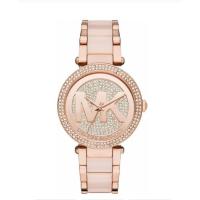 ราคา Michael Kors Women's Parker Crystal Pave Logo Rose Gold Watch MK6176 38mm (40151221395)