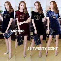 ราคา เดรสกำมะหยี่ คนอ้วน (183703706)