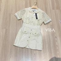 ราคา Visa dress เดรสป้ายVisaเดรสงานปักสีครีม (6560844559)