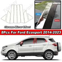 ราคา 8 ชิ้น Glossy Chrome สําหรับ Ford Ecosport 2014-2023 รถ PC วัสดุเสาโพสต์ฝาครอบประตู Trim หน้าต่าง Moulding สติกเกอร์แผ่นกระจกอุปกรณ์เสริม (24381787107)