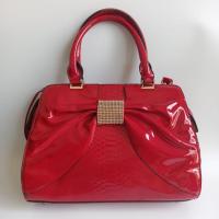 ราคา กระเป๋ามือสอง หน้าโบว์ หนังแก้วสีแดง (18728287298)