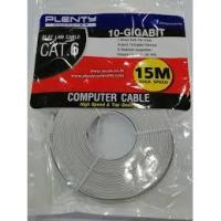 ราคา สายแลน แบบแบน Plenty computer Flat Lan Cable Cat.6 ( 15M GIGA SPEED ) - White (4539262627)